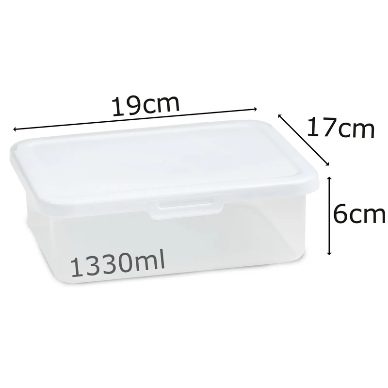 Vorratsdosen Set 1330ml - 19x17x6 cm Butterbrotdose Aufschnittdose Gefrierdose Frischhaltedose Mikrowellengeeignet Spülmaschinengeeignet