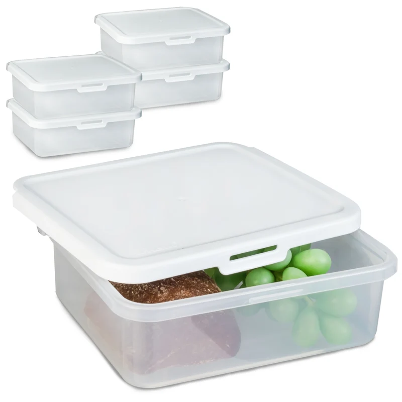 Vorratsdosen Set 1330ml - 19x17x6 cm Butterbrotdose Aufschnittdose Gefrierdose Frischhaltedose Mikrowellengeeignet Spülmaschinengeeignet