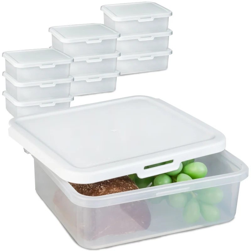 Vorratsdosen Set 1330ml - 19x17x6 cm Butterbrotdose Aufschnittdose Gefrierdose Frischhaltedose Mikrowellengeeignet Spülmaschinengeeignet