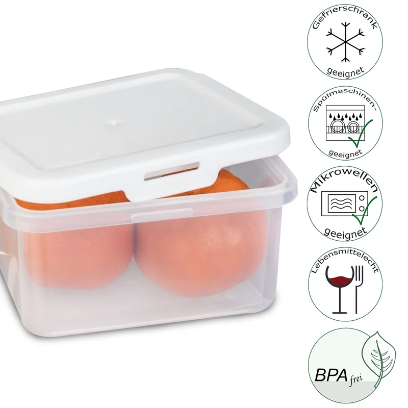 Kleine Vorratsdosen Set 500ml - 12x10x6 cm - Lebensmittelbox Gefrierdose Frischhaltedose Mikrowellengeeignet Spülmaschinengeeignet - transparent mit weißem Deckel