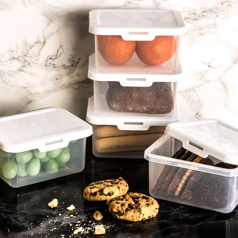 Kleine Vorratsdosen Set 500ml - 12x10x6 cm - Lebensmittelbox Gefrierdose Frischhaltedose Mikrowellengeeignet Spülmaschinengeeignet - transparent mit weißem Deckel