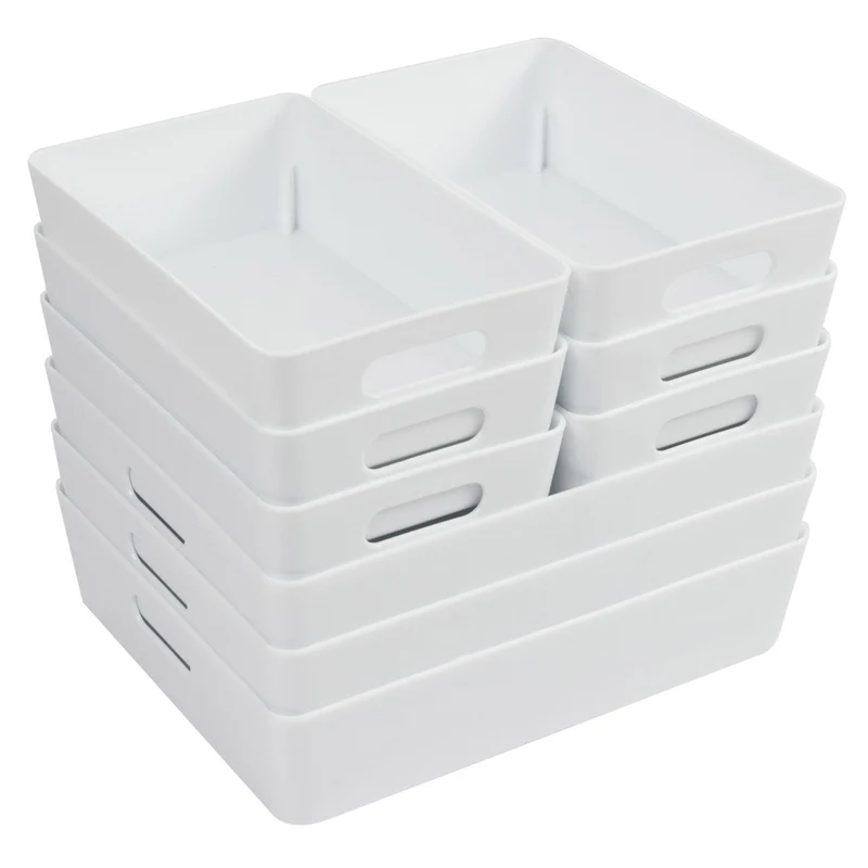 Schubladen Organizer - 6 cm hoch - 9 Teile - in 2 Größen - für 50x60cm Schublade Aufbewahrungsbox weiß - Ordnungssystem