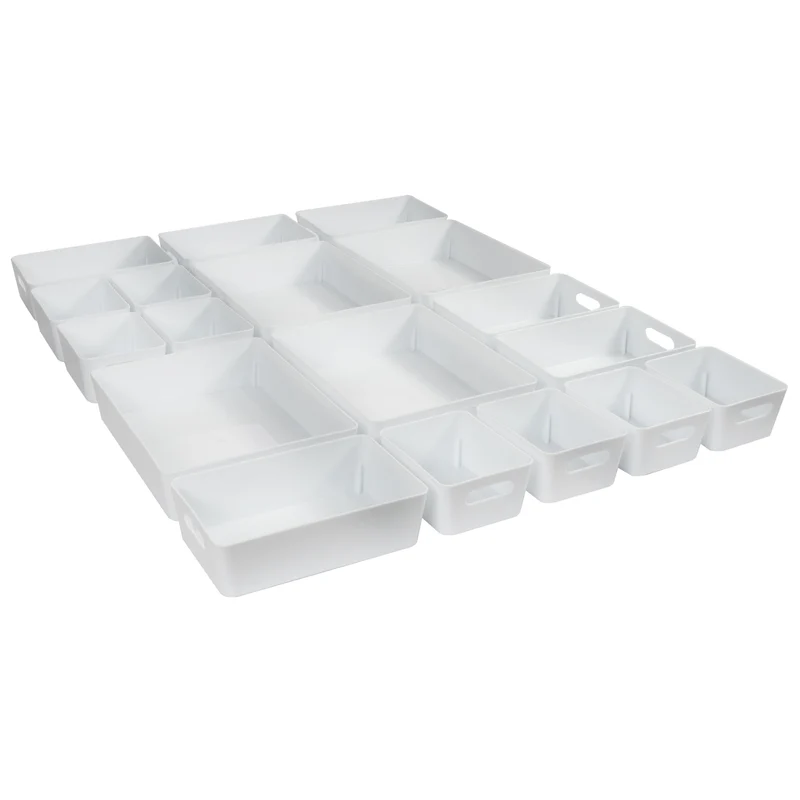 Schubladen Organizer 18 Teile - 60x75x6cm - in 3 Größen - Aufbewahrungsbox Ordnungssystem