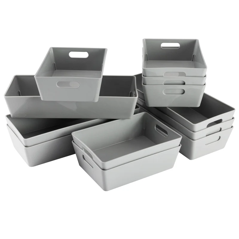 Schminktisch Schubladen Organizer - 5 cm hoch - 12 Teile - Ordnungssystem - Boxen in 2 Größen Aufbewahrungsbox Box - Schubladeneinsatz 75x38 cm