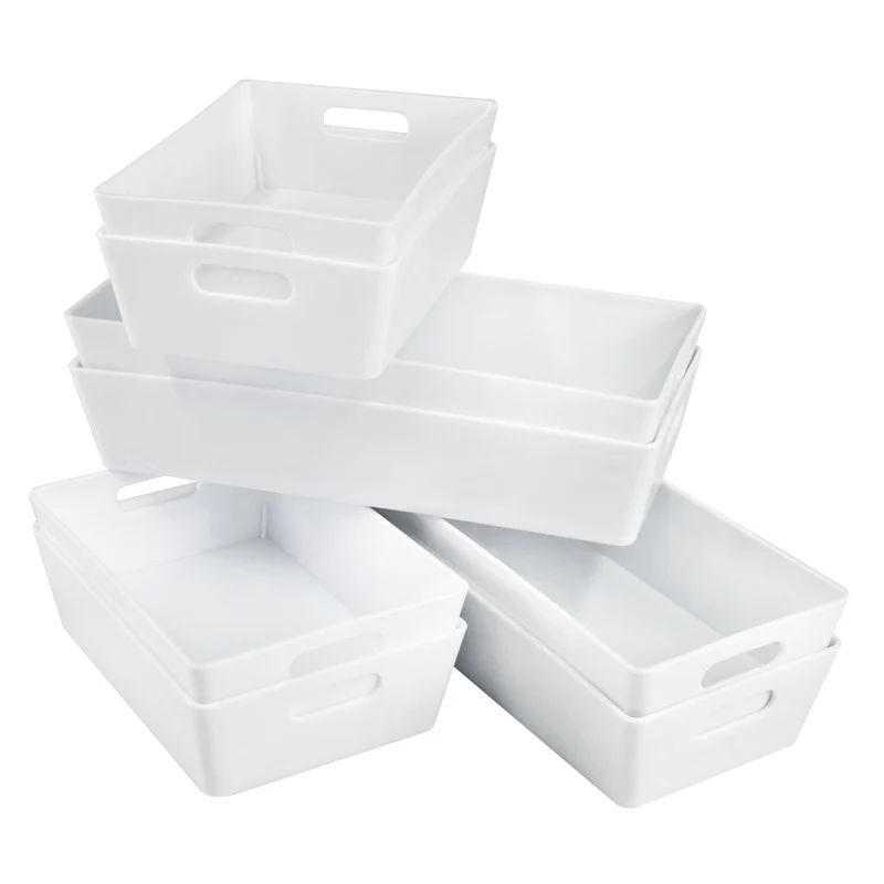 Schubladen Organizer 5 cm hoch - 8 Teile - 50x38x5 cm - in 2 Größen - Schminktisch - Schubladen Ordnungssystem Aufbewahrungsbox Box