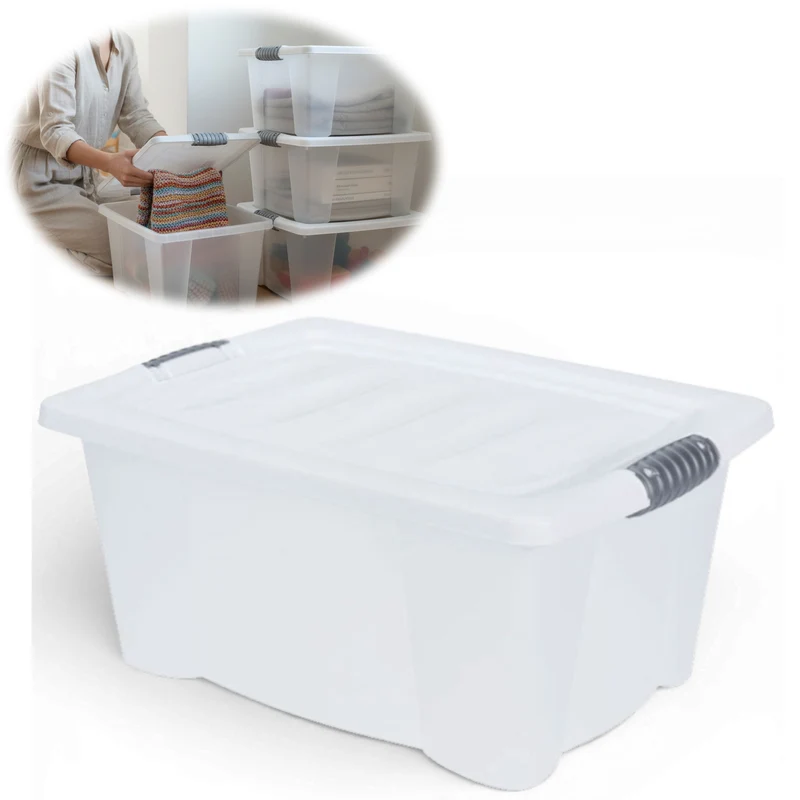 XL Stapelbox Allzweckbox 40x28x20cm mit Deckel Transportbox Stapelkiste