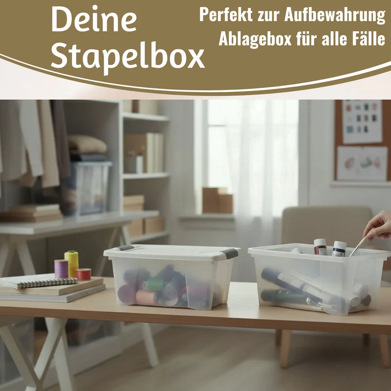 Stapelbox Allzweckbox 3´er Set 30x20x15cm mit Deckel Transportbox Stapelkiste