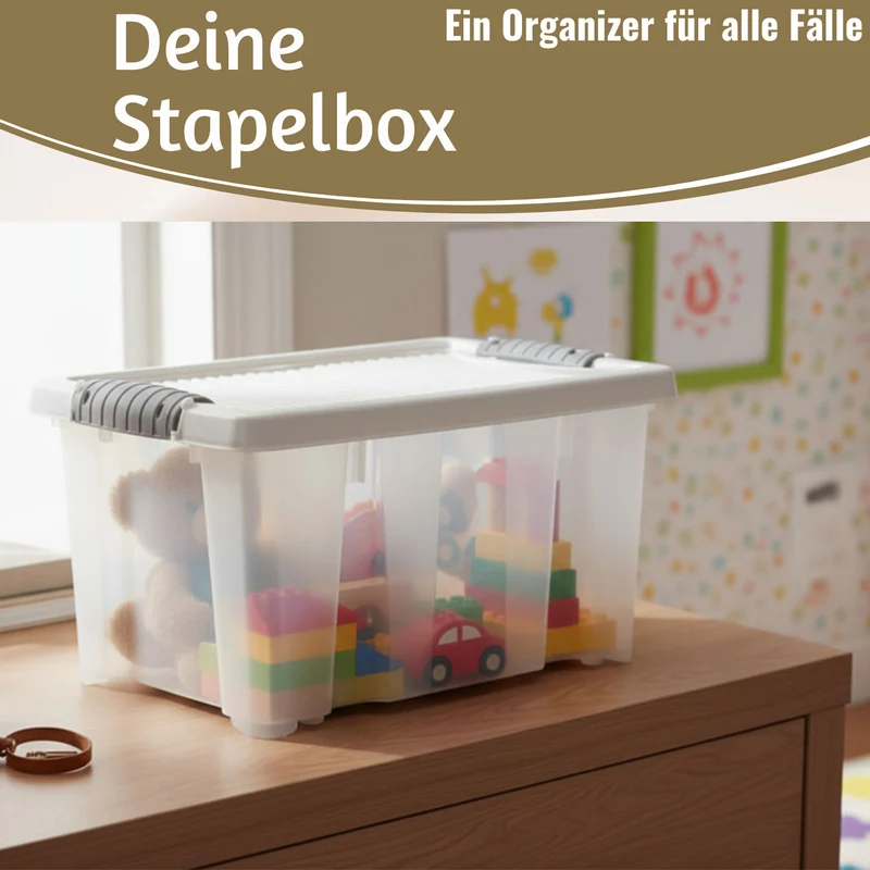 Stapelbox Allzweckbox 3´er Set 30x20x15cm mit Deckel Transportbox Stapelkiste