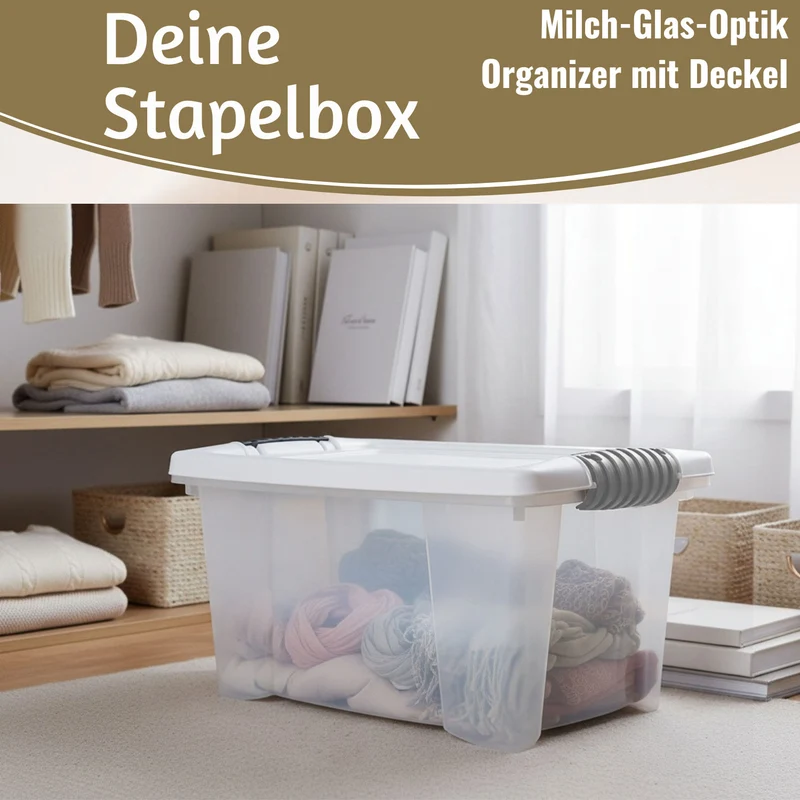 Stapelbox Allzweckbox 30x20x15cm mit Deckel Transportbox Stapelkiste