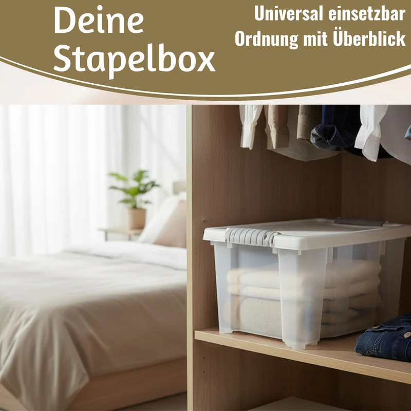 Stapelbox Allzweckbox 30x20x15cm mit Deckel Transportbox Stapelkiste