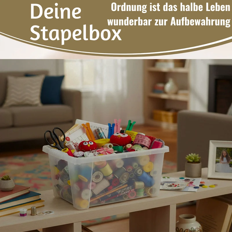Stapelbox Allzweckbox 30x20x15cm mit Deckel Transportbox Stapelkiste