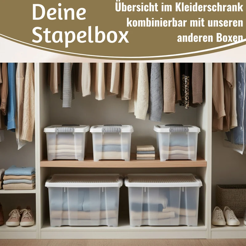 Stapelbox Allzweckbox 30x20x15cm mit Deckel Transportbox Stapelkiste