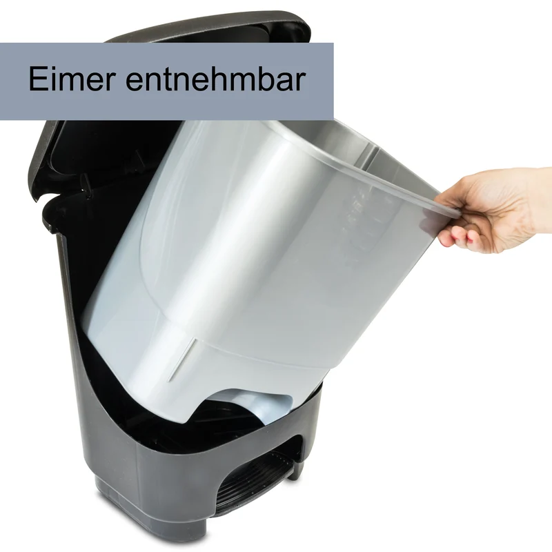 Mülleimer Treteimer 10 Liter eckig 27x23x32cm Kunststoff Klein separater Eimer Küche Büro Bad Pedaleimer Kosmetikeimer Papierkorb Abfalleimer Abfallbehälter Mülltonne Müll Mistkübel