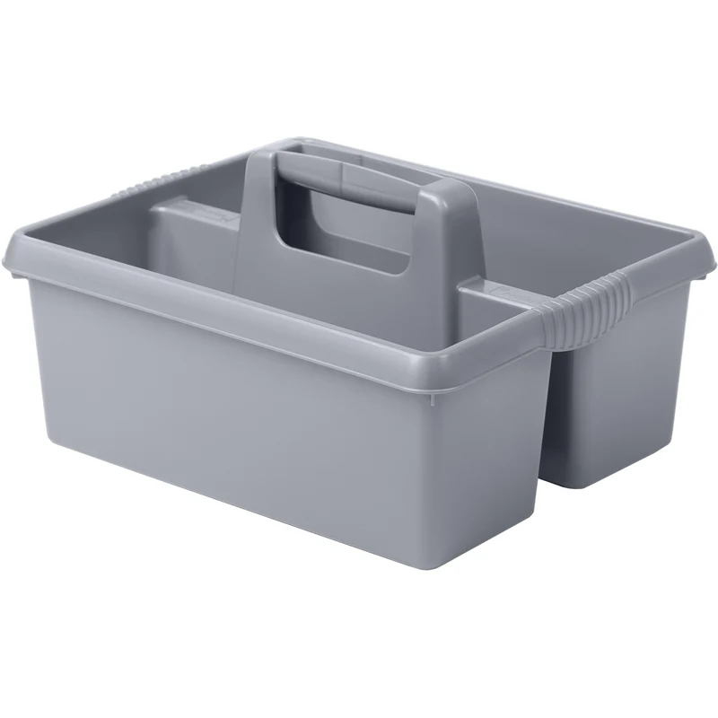 Tragbarer Mehrzweck Organizer 38x32x15 cm für Putzmittel Werkzeugträger Gartengerätekorb Schuhputzkasten - Putzkasten für Pferd Reinigungsmittel Putz Caddy Flaschenträger Putzbox Putzcaddy eckig leer