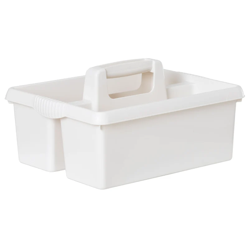 Tragbarer Mehrzweck Organizer 38x32x15 cm für Putzmittel Werkzeugträger Gartengerätekorb Schuhputzkasten - Putzkasten für Pferd Reinigungsmittel Putz Caddy Flaschenträger Putzbox Putzcaddy eckig leer