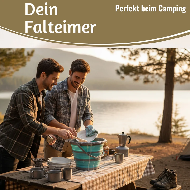 Flexibler Putzeimer 10L 35x24cm faltbar mit Griff Falteimer Wassereimer Camping