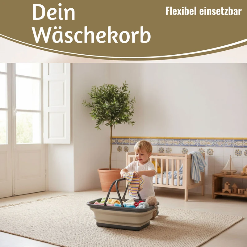 Flexibler Einkaufskorb 10L 38x28cm faltbar mit Griff Faltkorb Wassereimer Camping