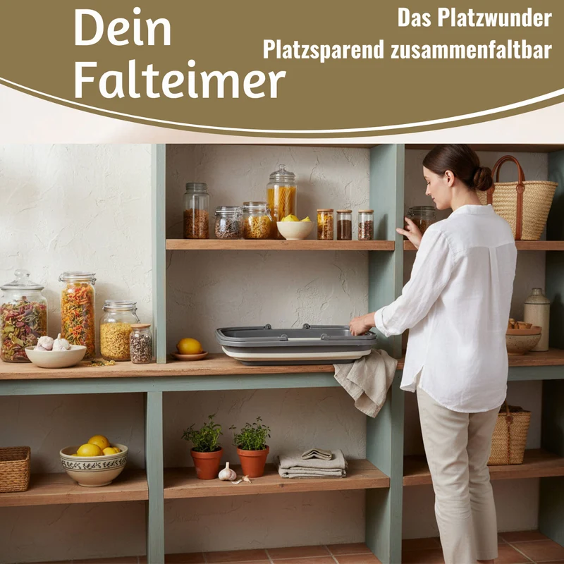 Flexibler Einkaufskorb 10L 38x28cm faltbar mit Griff Faltkorb Wassereimer Camping