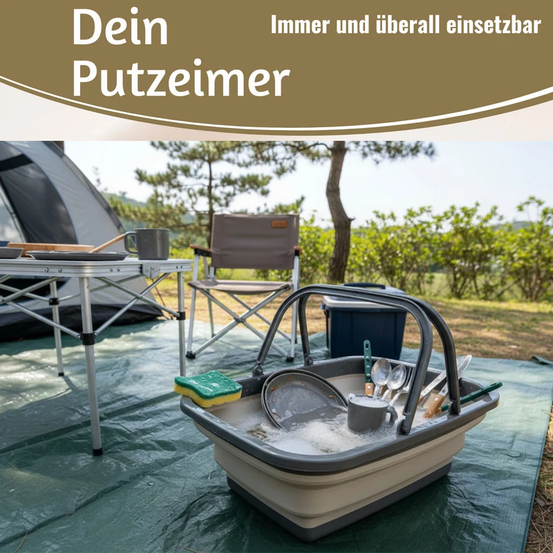 Flexibler Einkaufskorb 10L 38x28cm faltbar mit Griff Faltkorb Wassereimer Camping