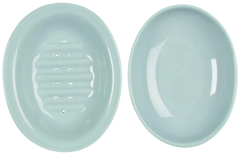 IB Laursen Keramik Seifenschale 2-tlg. Blau 15cm Altum Seifenablage mit Ablauf