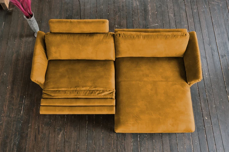 KAWOLA Sofa MALTA Ecksofa Stoff gold