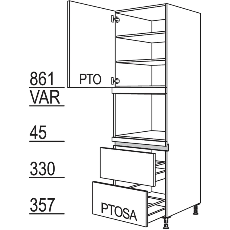nobilia Geräte-Umbau für Dampfgarer / Kompaktgerät LGDK2A-3 60 cm