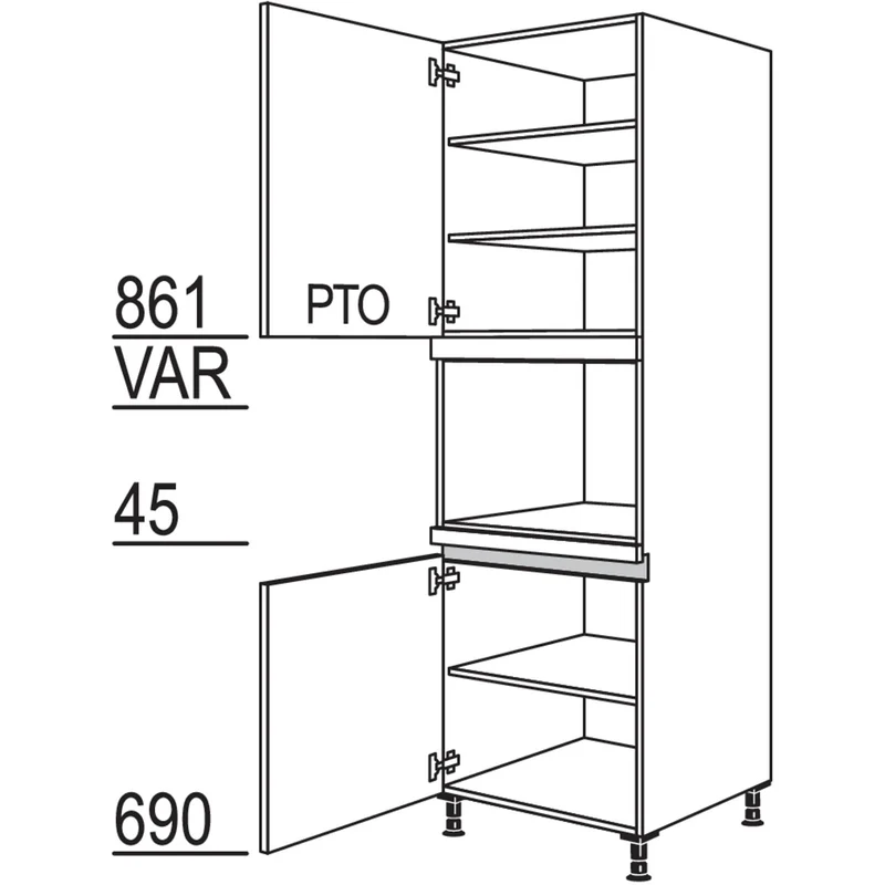 nobilia Geräte-Umbau für Dampfgarer / Kompaktgerät LGDK-3 60 cm