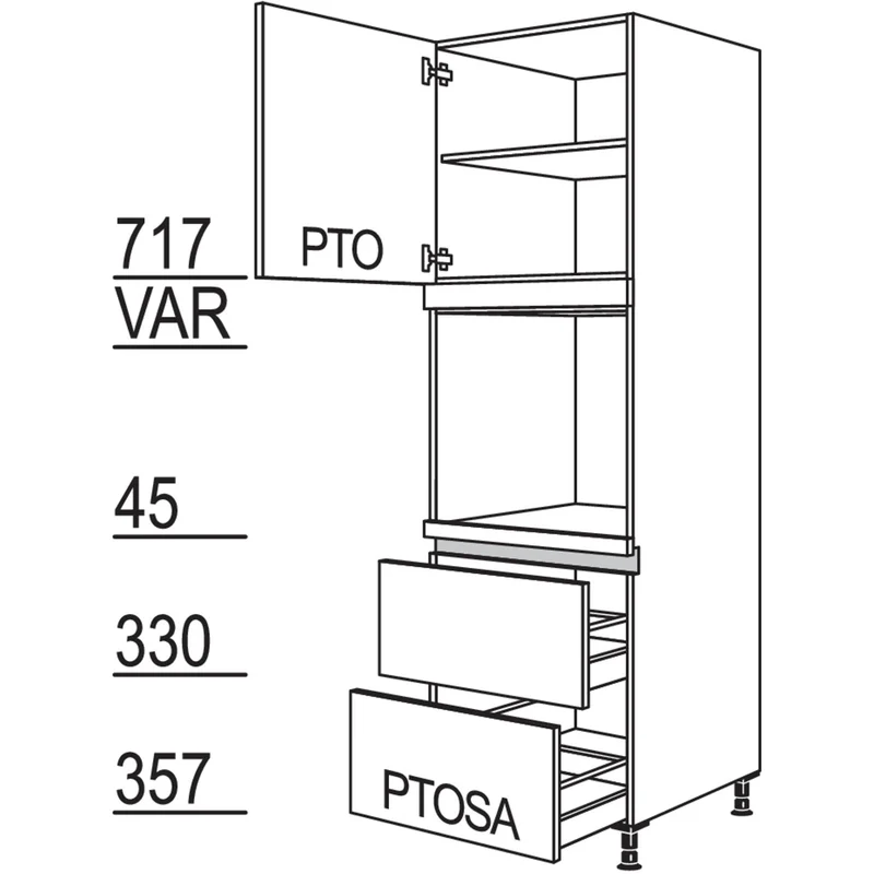 nobilia Geräte-Umbau Backofen LGO2A-3 60 cm