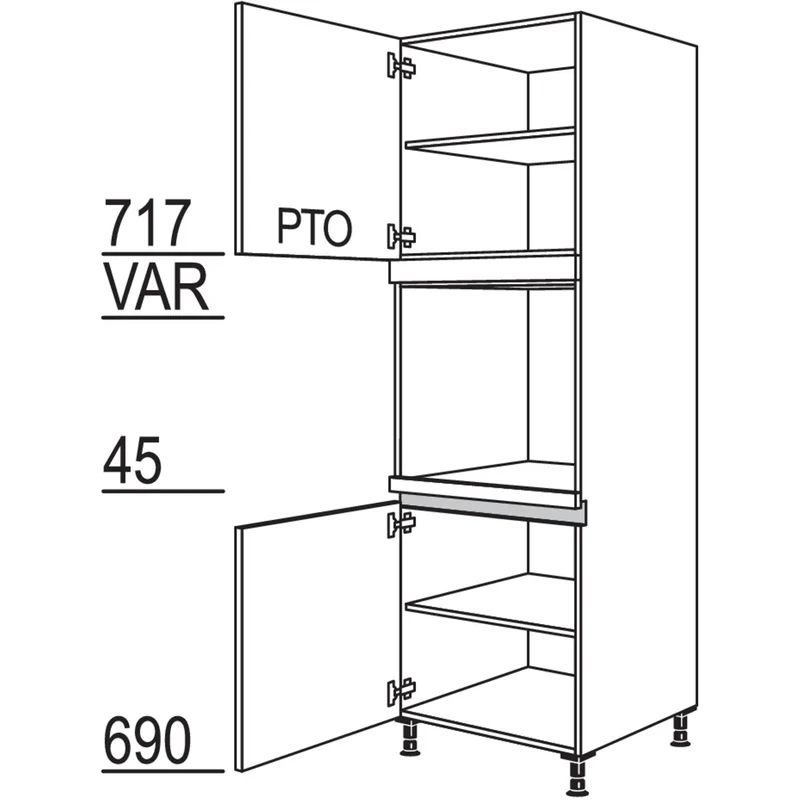 nobilia Geräte-Umbau Backofen LGO-3 60 cm