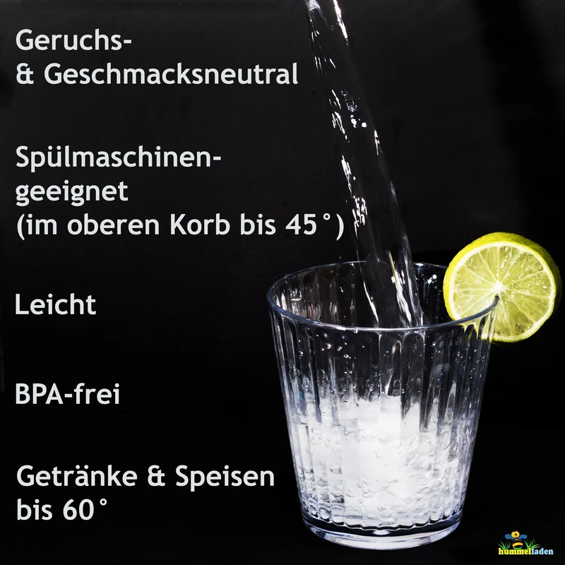 6 x Halloween Party-Glas aus Acryl 360ml Orange - Tischdeko Acrylglas Kunststoff Wasserglas Garten Echtglasoptik Picknick Becher Kinder Senioren Longdrink Coktail