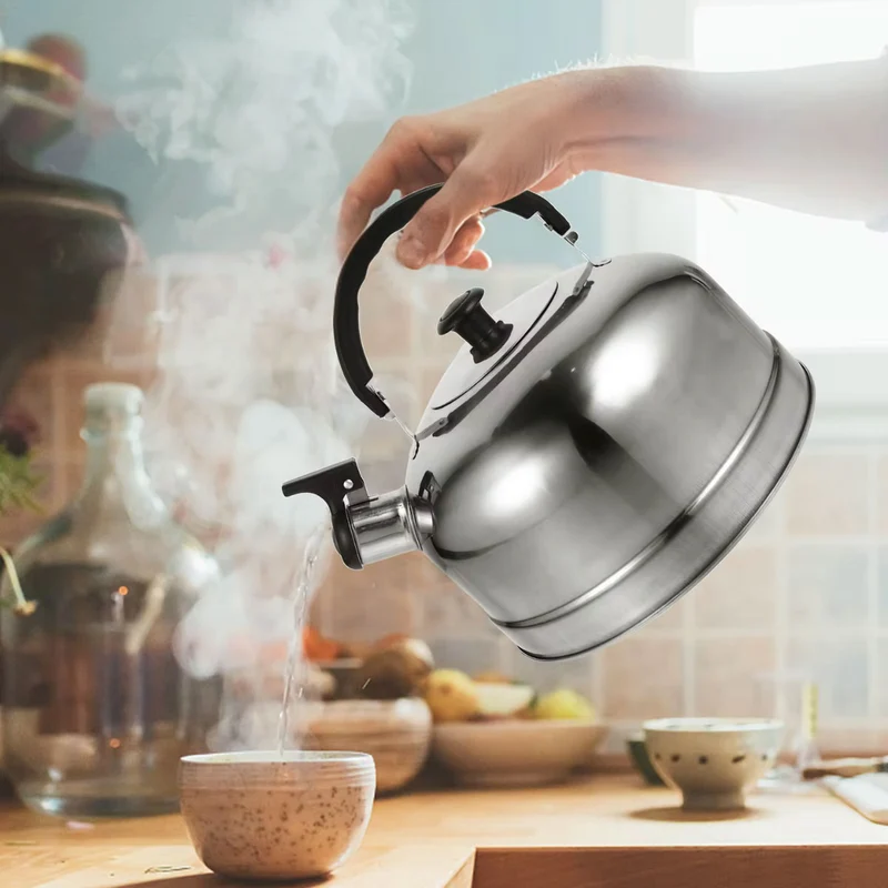 Edelstahl Flötenkessel 2,5L Camping Wasserkessel Pfeifkessel Teekessel