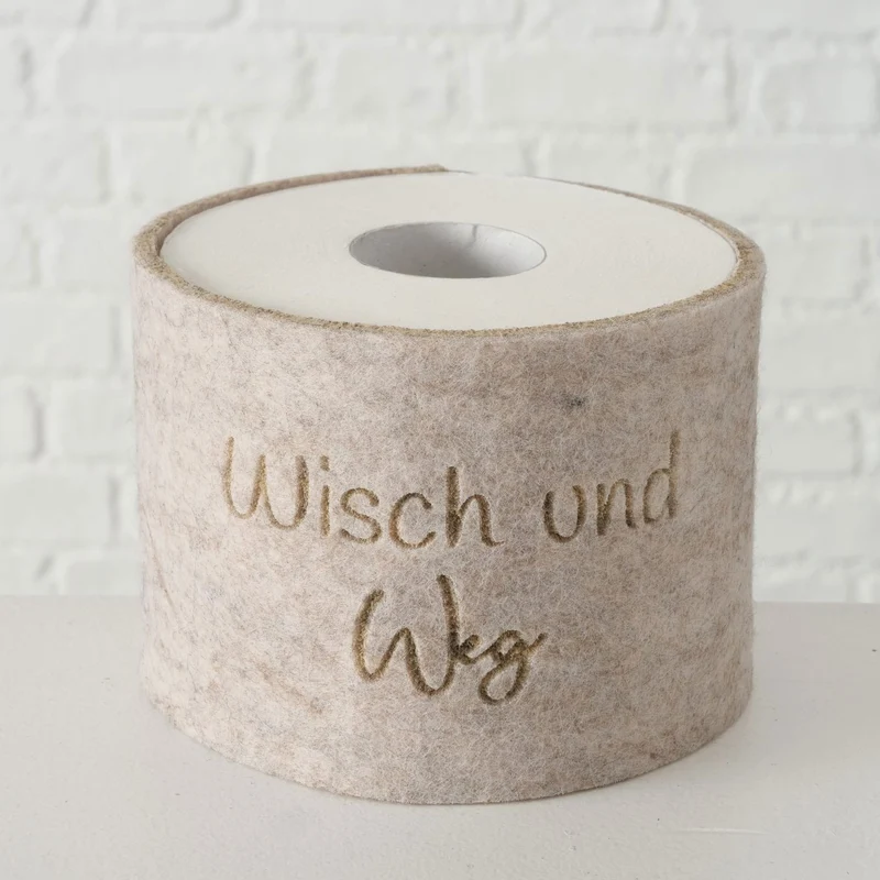Toilettenpapier Banderole Wisch und Weg Filz Klohut Husse Klopapier Klorollen