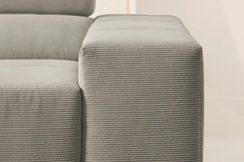 KAWOLA Sofa NEVADA Ecksofa Feincord grau