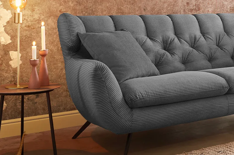 KAWOLA Sofa CHARME Cord grau