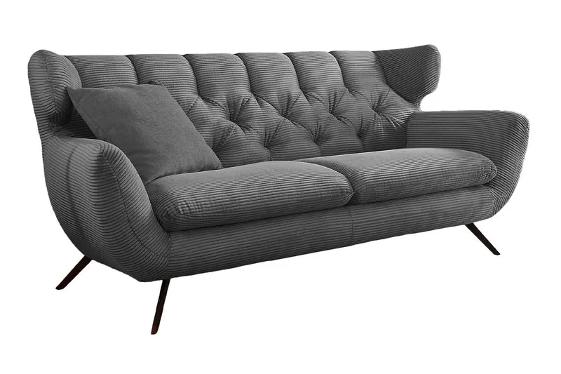 KAWOLA Sofa CHARME Cord grau