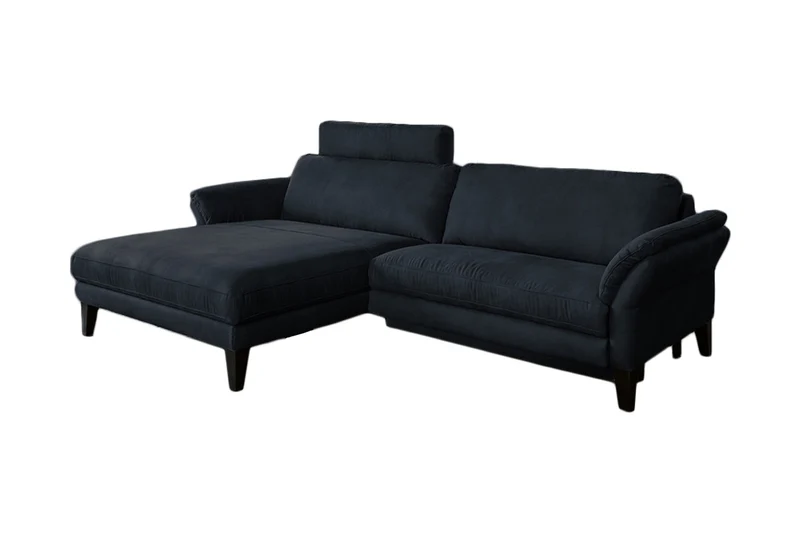 KAWOLA Sofa MALTA Ecksofa Stoff schwarz