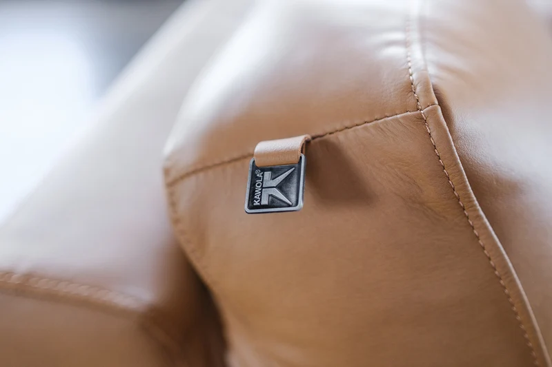 KAWOLA Big Sofa DORI motorischer Sitzvorzug Leder cognac
