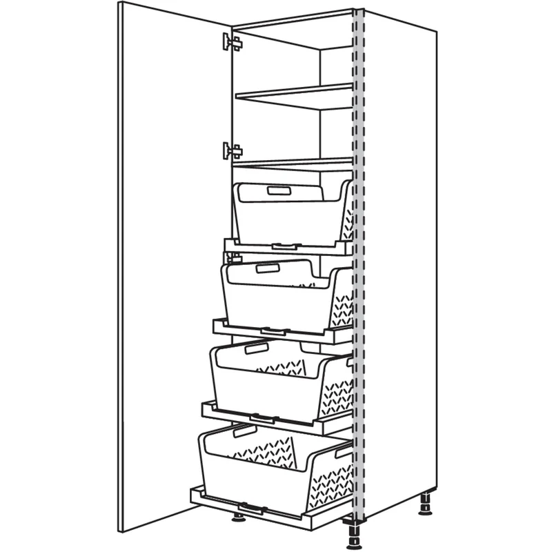 nobilia Hochschrank mit Wäschekorb-Tablar Laundry-Area NHSWTABF60-3 60 cm