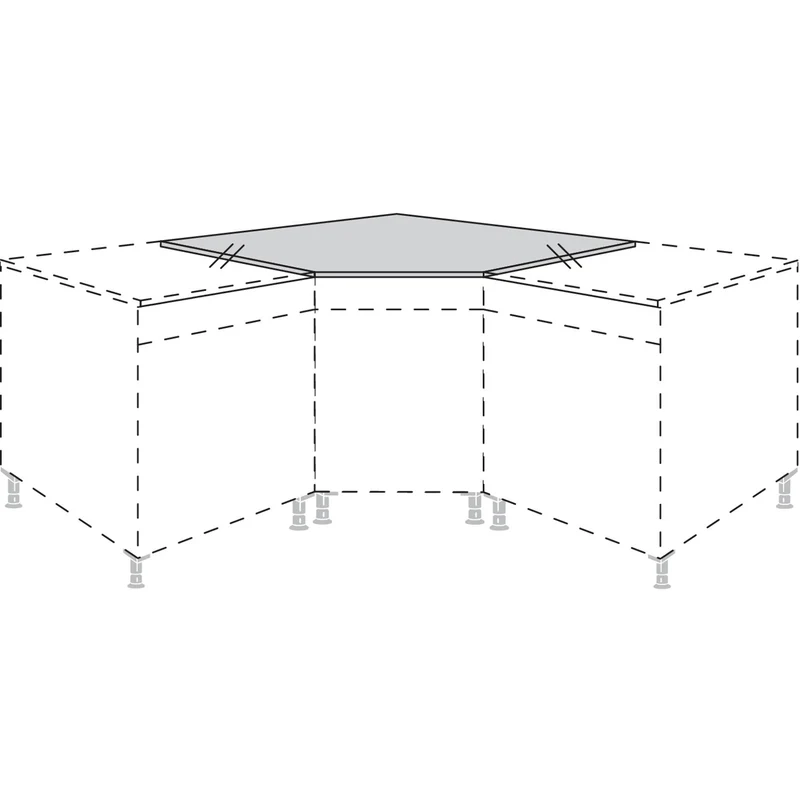 nobilia Arbeitsplatte APSLN Slim Line, 135°-Ecke, für Diagonal-Unterschränke APSLNE80 80 cm