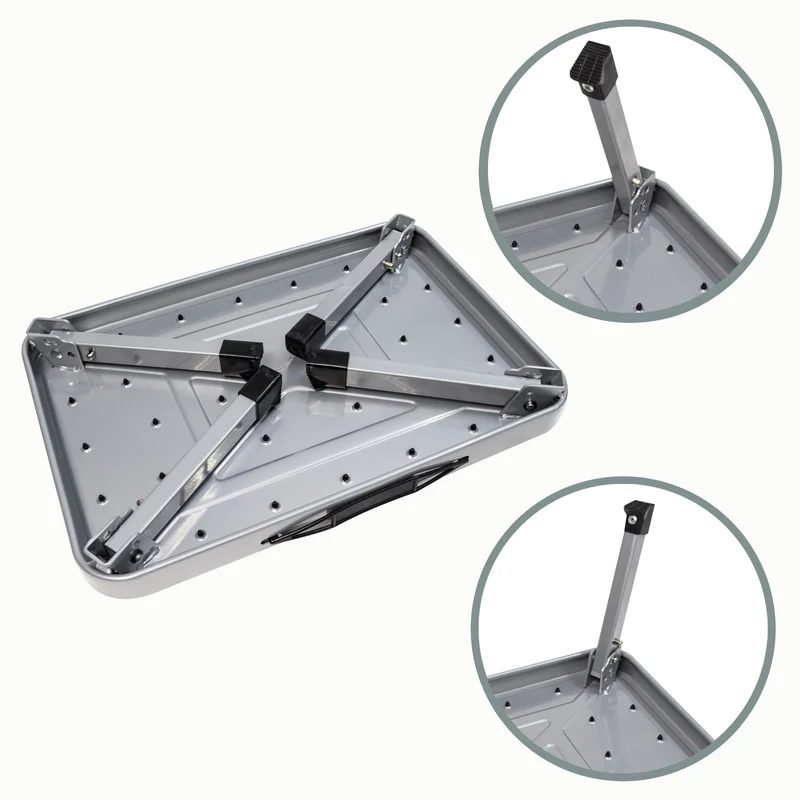 Trittstuffe Wohnwagen Wohnmobil Klappbar mit Tragegriff 38x26cm - 1-Stufig 17cm hoch - 150kg Traglast Einstieg Tritthilfe Trittleiter Tritthocker Stahl Tritt Stufe Camping Leiter Caravan Senioren