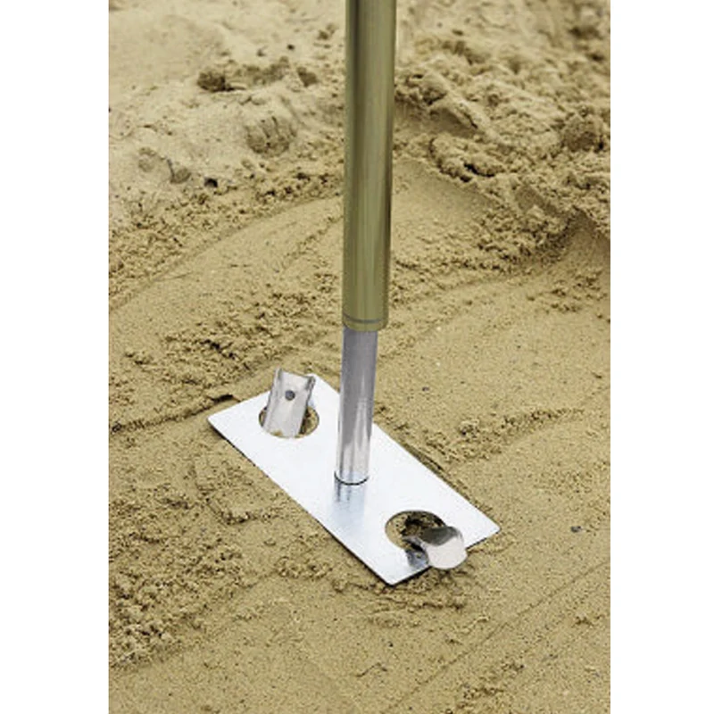 4 Stück Heringsplatte mit Sicherungsstift 15x7cm Heringsstift 30 cm Platte Windschutz Sonnensegel Ankerplatte Zeltstangen Sturmstangen Gestängefixierung Strand Bodenanker Bodenplatte Camping