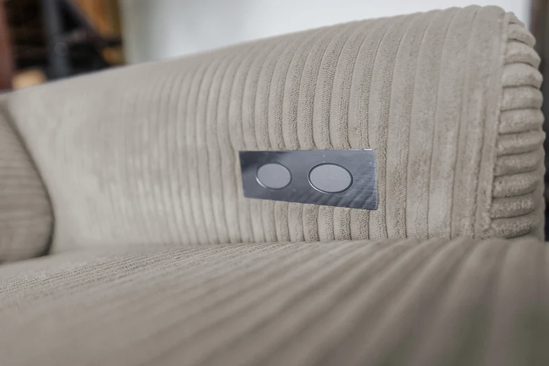KAWOLA Sofa LAISKA Ecksofa Cord steingrau