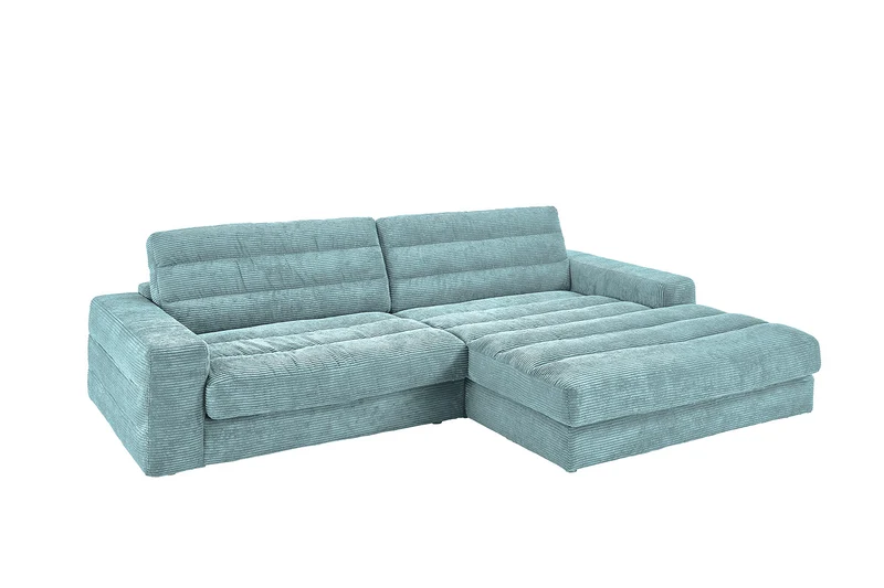 KAWOLA Sofa LANA Ecksofa Cord hellblau