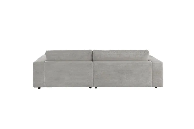 KAWOLA Sofa MADELINE Ecksofa mit Longchair Cord steingrau