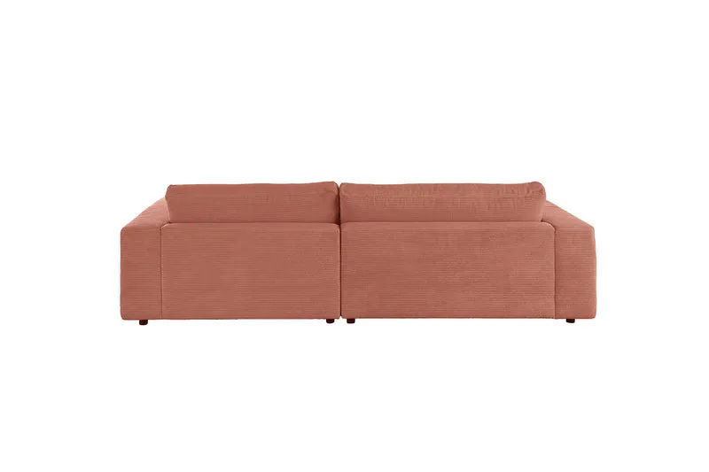 KAWOLA Sofa MADELINE Ecksofa mit Longchair Cord rost