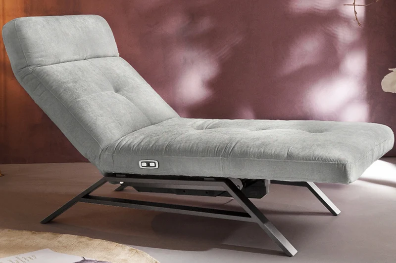 KAWOLA Liege AMERIVA Relaxliege Velvet silber
