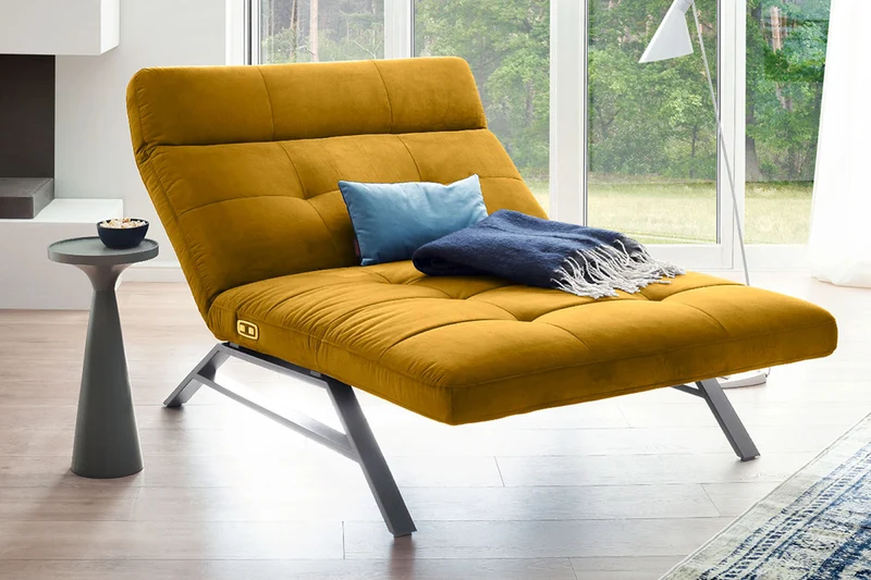 KAWOLA Doppelliege AMERIVA Relaxliege Maxi Velvet curry