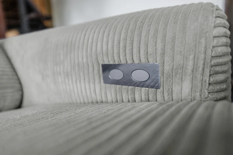 KAWOLA Sofa LAISKA Ecksofa Cord hellgrau