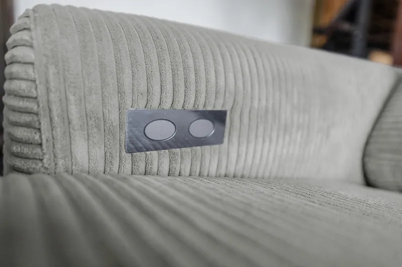 KAWOLA Sofa LAISKA Ecksofa Cord hellgrau