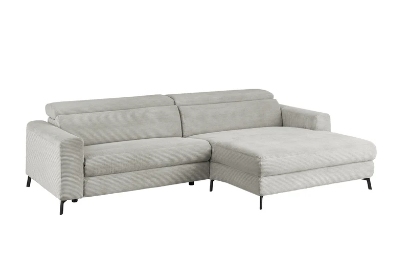 KAWOLA Sofa LAISKA Ecksofa Cord hellgrau